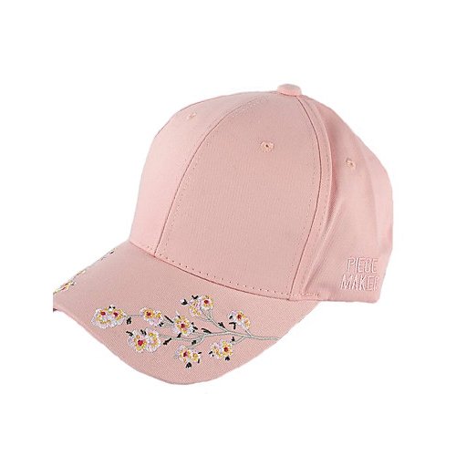 Female work cotton baseball cap sun hat, solid color flower, plant fashion embroidery