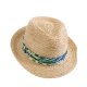 Women basic straw hat, floral print