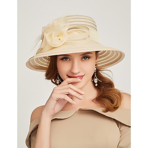 Female active holiday straw hat, striped floral