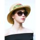 Female cute straw hat, sun hat, floral print